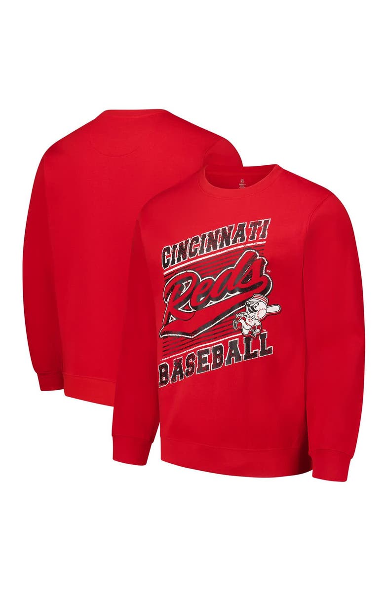 STITCHES Men's Stitches Red Cincinnati Reds Pullover Sweatshirt, Alternate, color, 