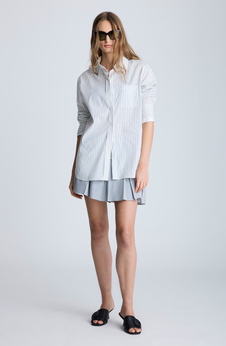 Kenneth Cole Stripe Oversize Button-Up Shirt, Alternate, color, 