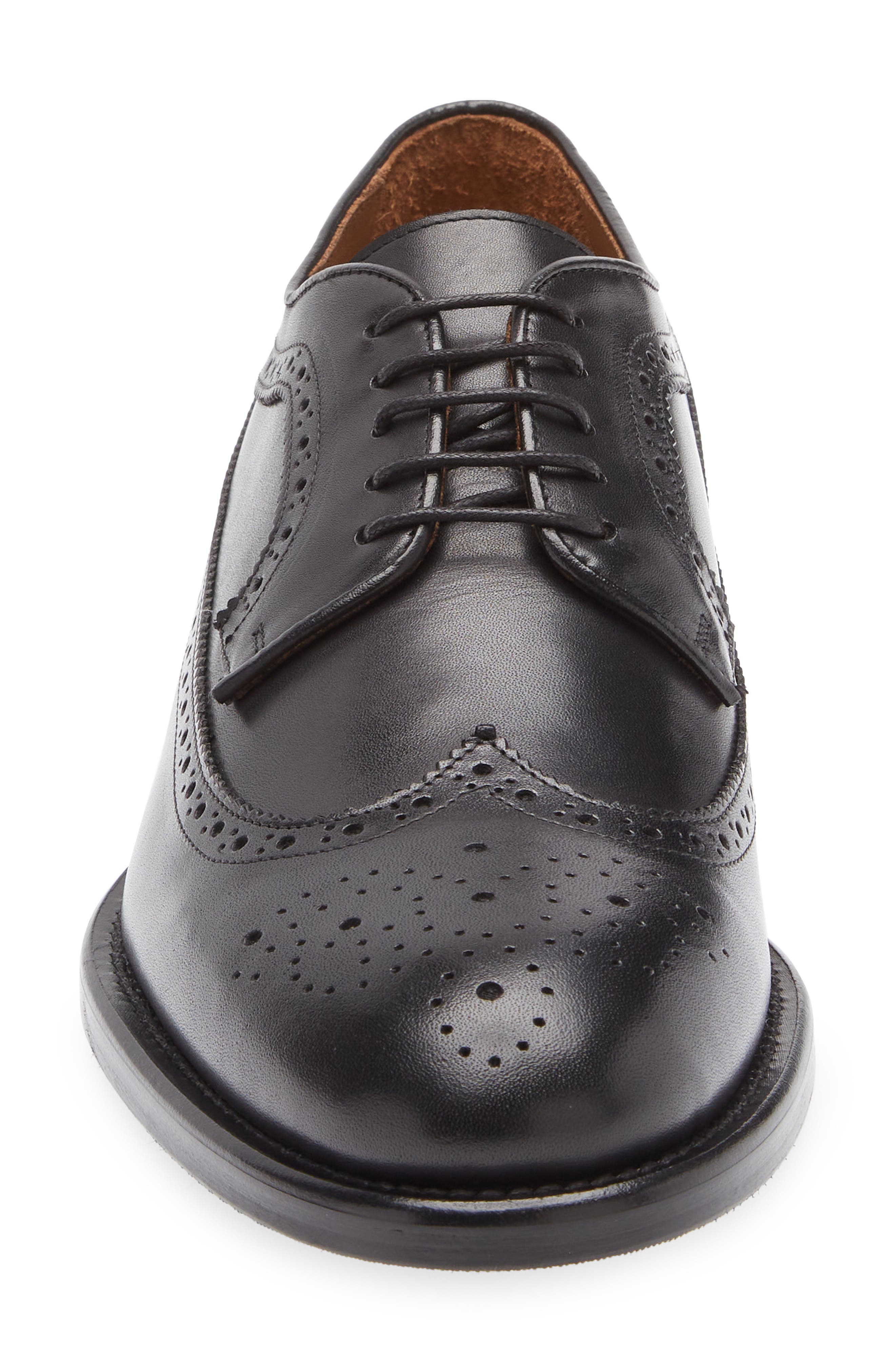 Nordstrom Italian Collection Barolo Wingtip Derby, Alternate, color, Black Leather