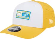 New Era Men's New Era White/Gold Los Angeles Chargers Established Patch 9SEVENTY Adjustable Hat