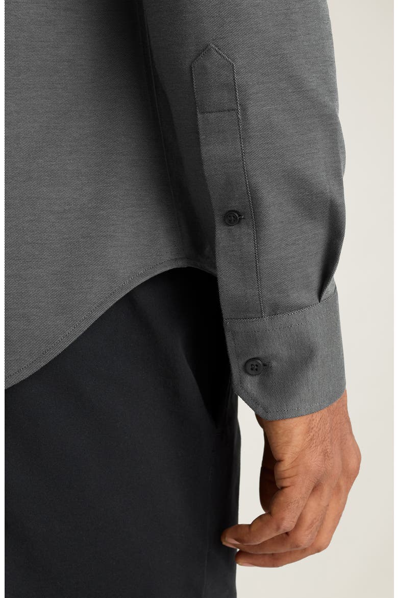 Wear to Work Slim Fit Cotton Blend Piqué Performance Button-Up Shirt, Alternate, color, CHARCOAL
