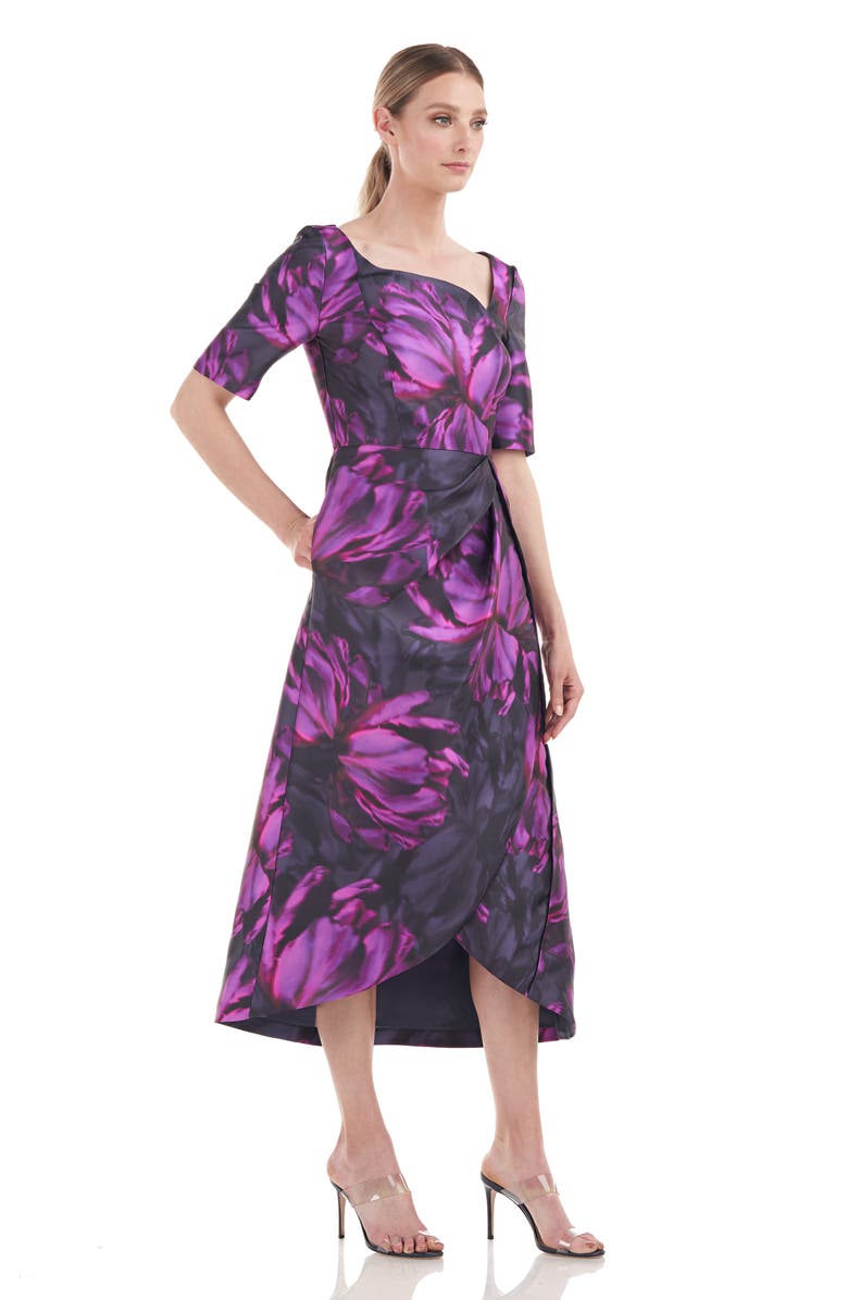 Kay Unger Tallulah Floral High-Low Maxi Tulip Dress, Alternate, color,