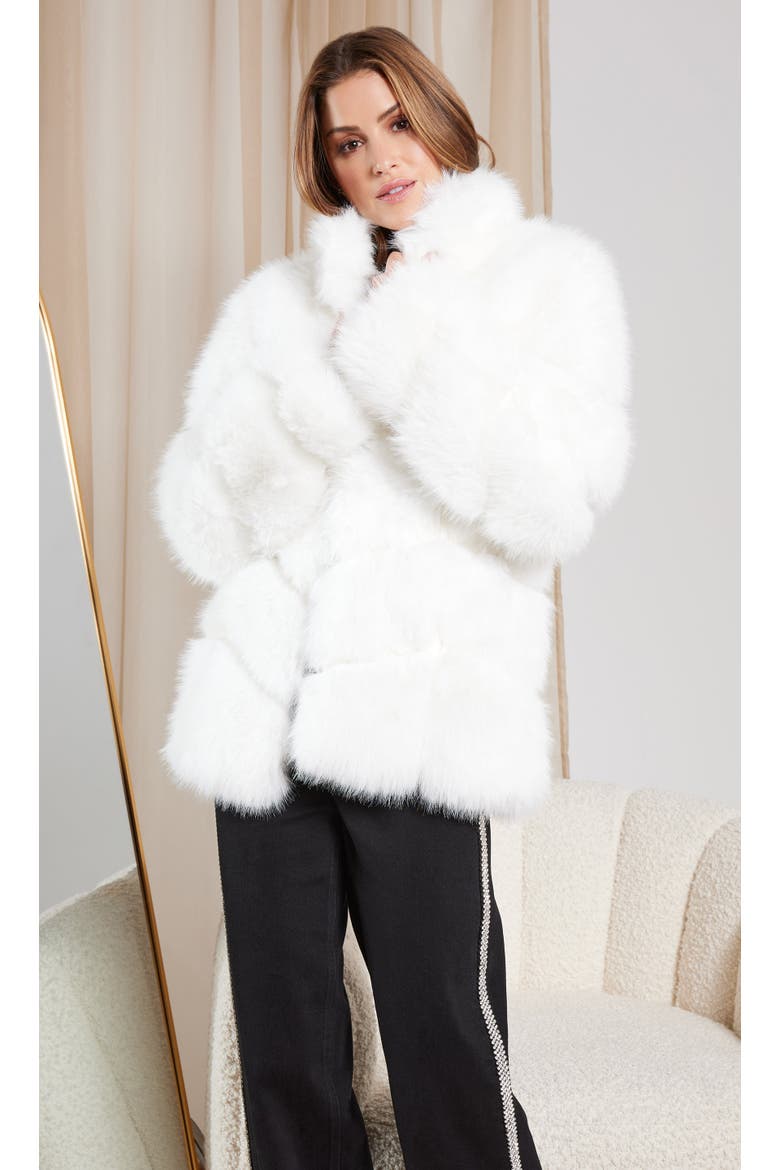 Louisa Faux Fur Jacket, Alternate, color, white