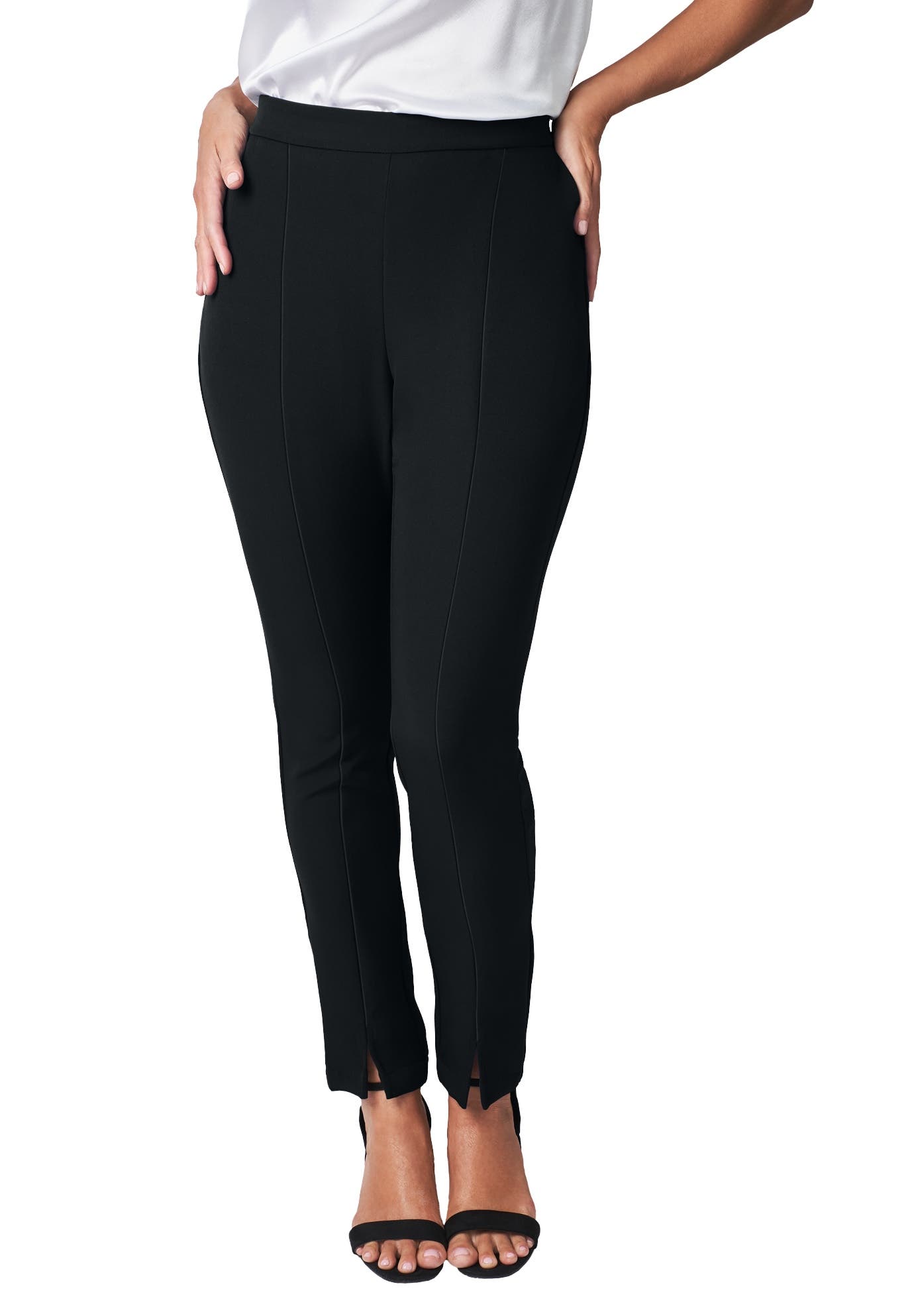 Bi-Stretch Slit Front Ankle Pant