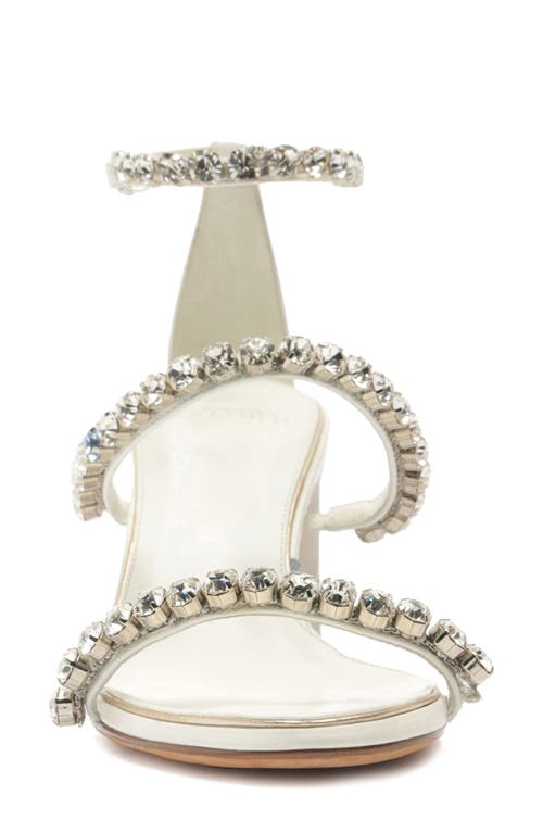 Alexandre Birman Alexa Crystal Strap Sandal In White