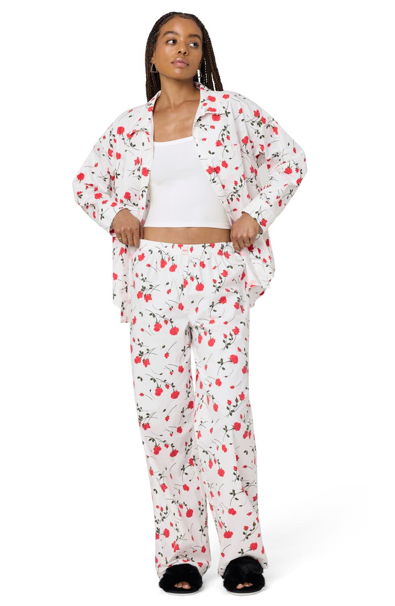 Florence by Mills Couch Date Sleep Pants, Alternate, color, Rose Print Jet