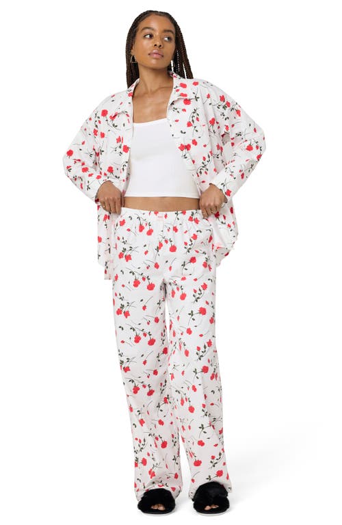 Florence By Mills Easy Boxer Pants In Rose Print Jet