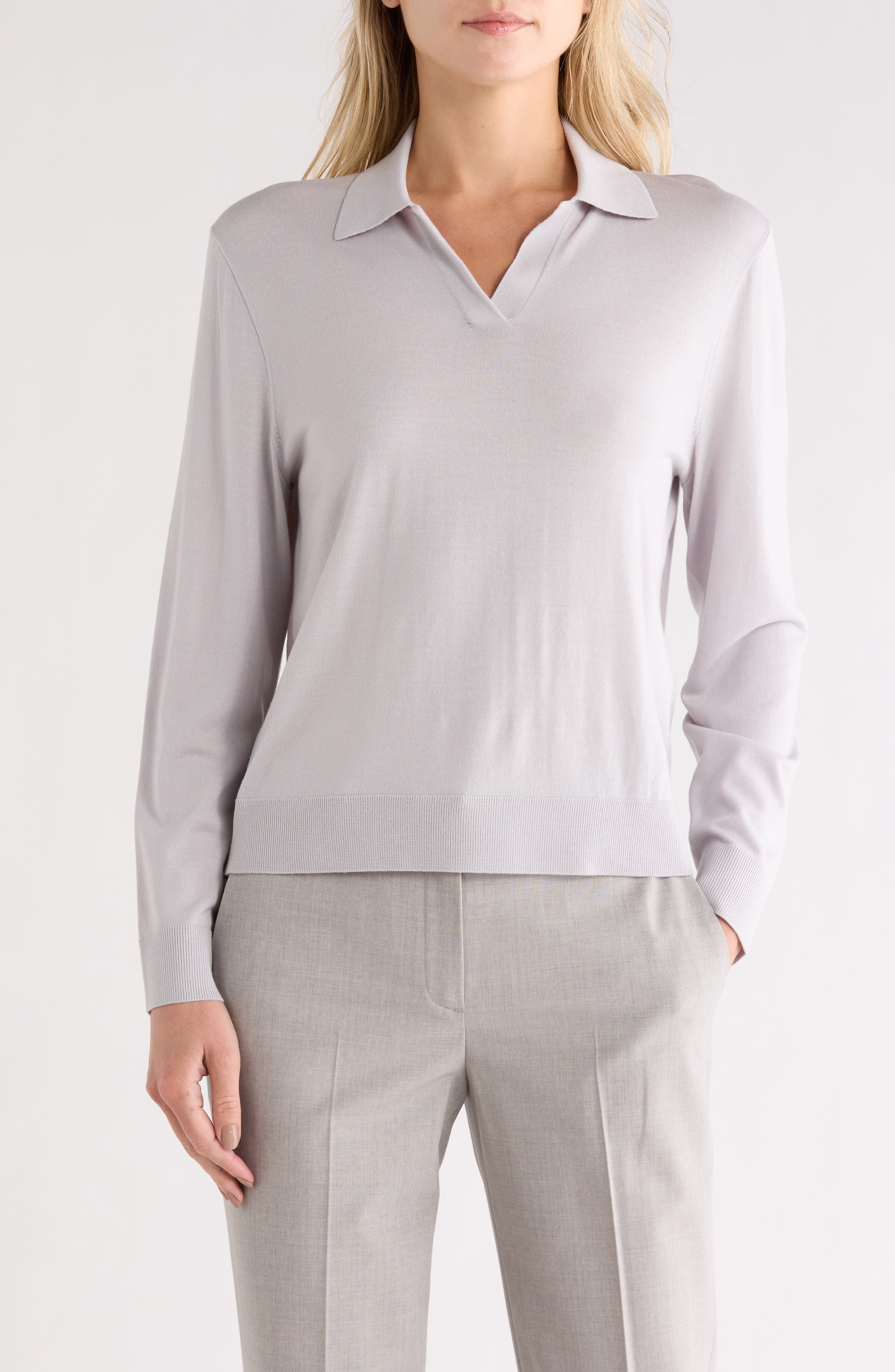 Theory Regal Merino Wool Polo Sweater