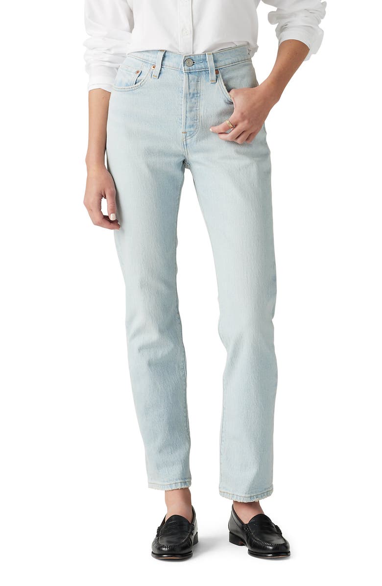 Levi's 501<sup>®</sup> High Waist Straight Leg Jeans, Main, color, Stepped Away
