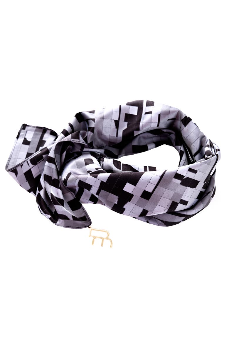 ETC Print Versa Scarf with logo hardware, Alternate, color, Black