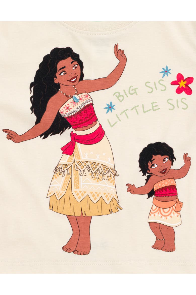 Lilo & Stitch 2-Piece Tee and Shorts Set, Alternate, color, Cream Green Moana