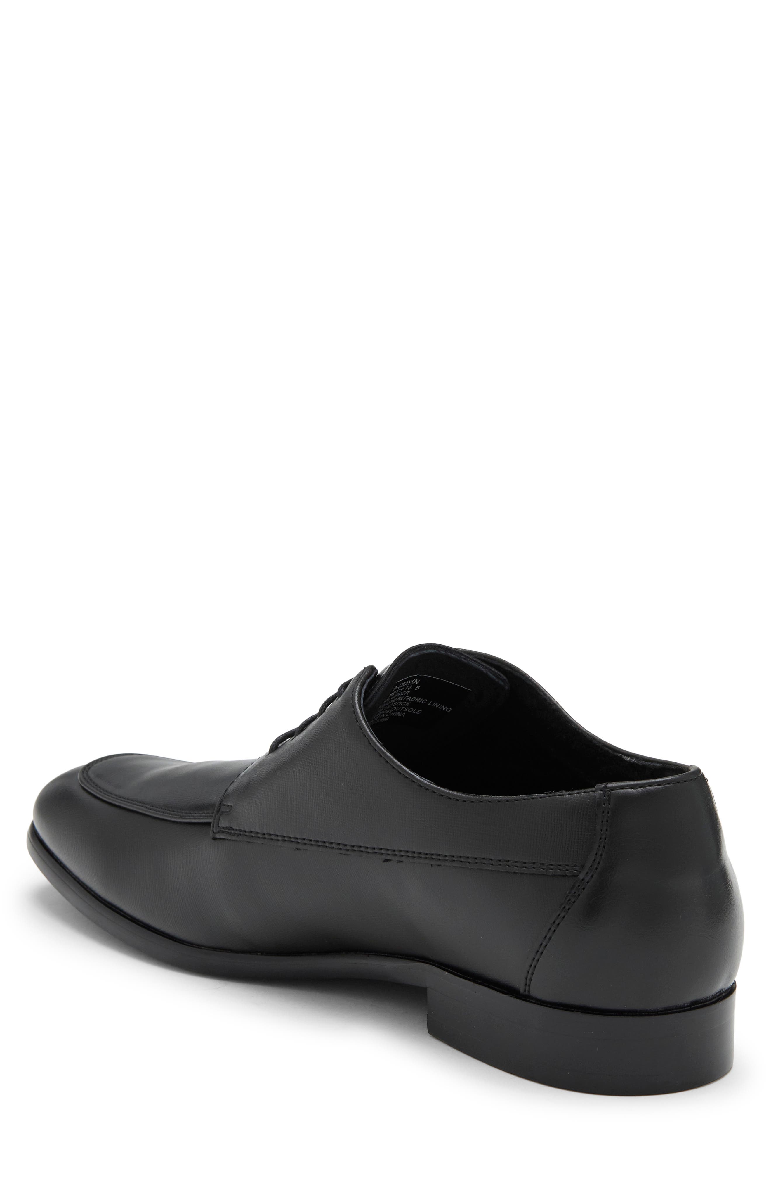 Graysn Faux Leather Plain Toe Derby, Alternate, color, BLACK