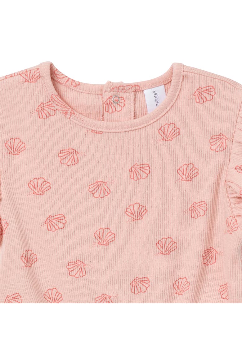 Flutter Sleeve Romper, Alternate, color, Rose Seashells