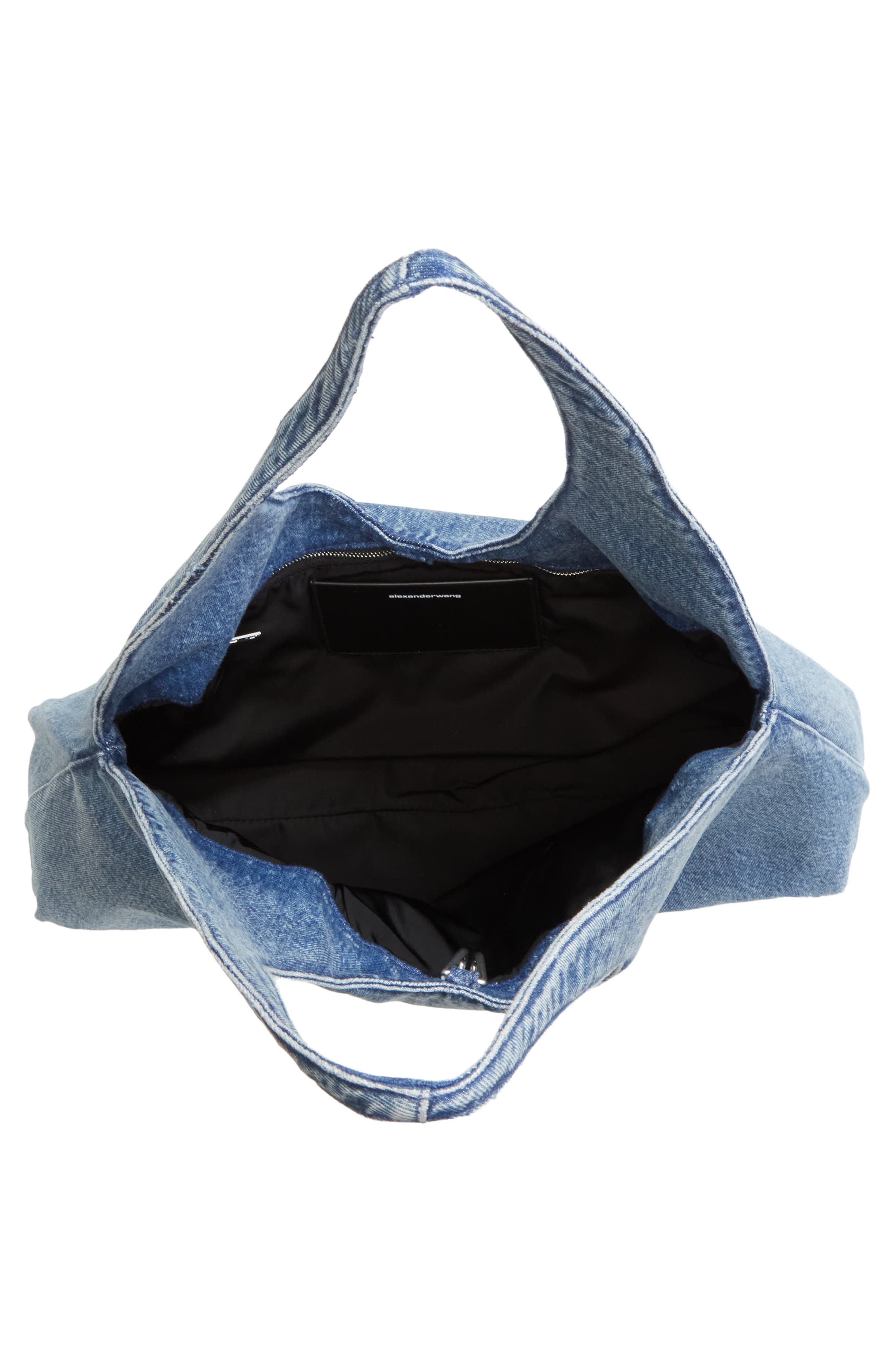 Alexander Wang Medium Pike Denim Hobo Bag, Alternate, color, Vintage Medium Indigo