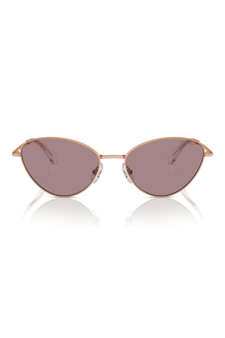 58mm Cat Eye Sunglasses, Main, color, ROSE GOLD