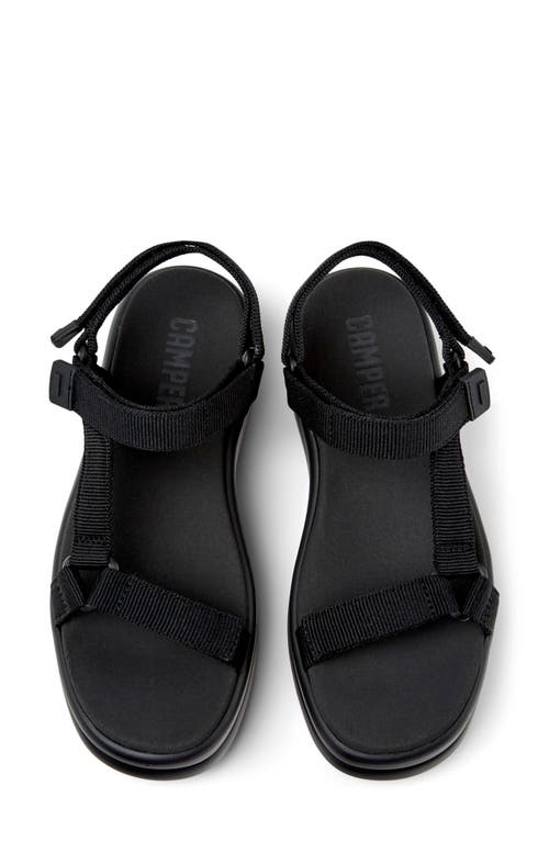 Camper Pelotas Flota Up Platform Sandal In Black