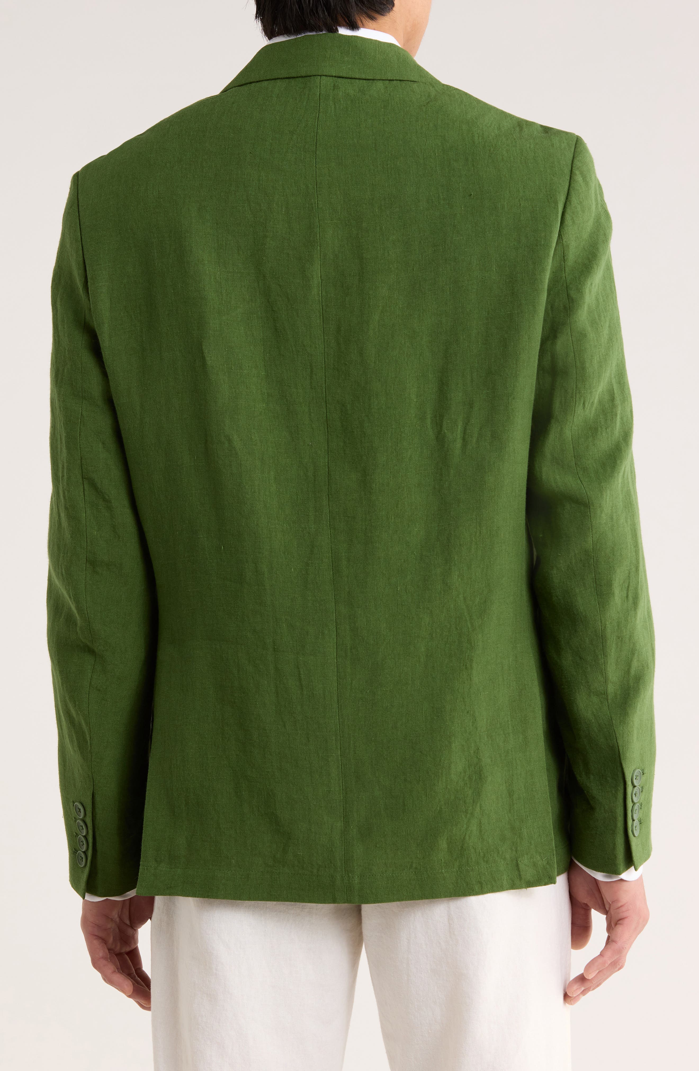 Tailored Fit Solid Linen Blazer - image 2