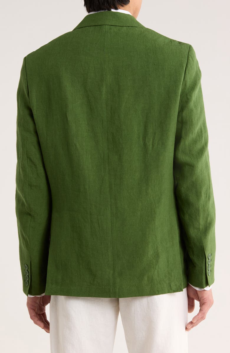 Percival Tailored Fit Solid Linen Blazer, Alternate, color, Forest