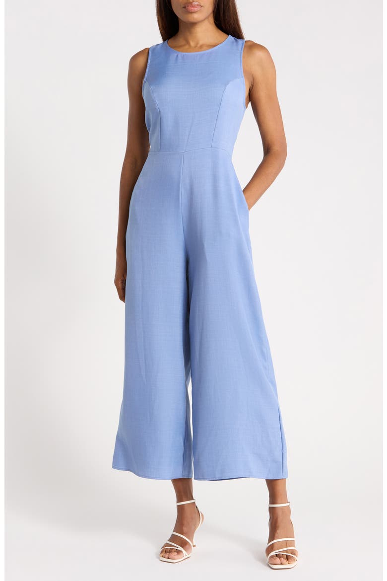 Sleeveless Wide Leg Jumpsuit, Main, color, DENIM