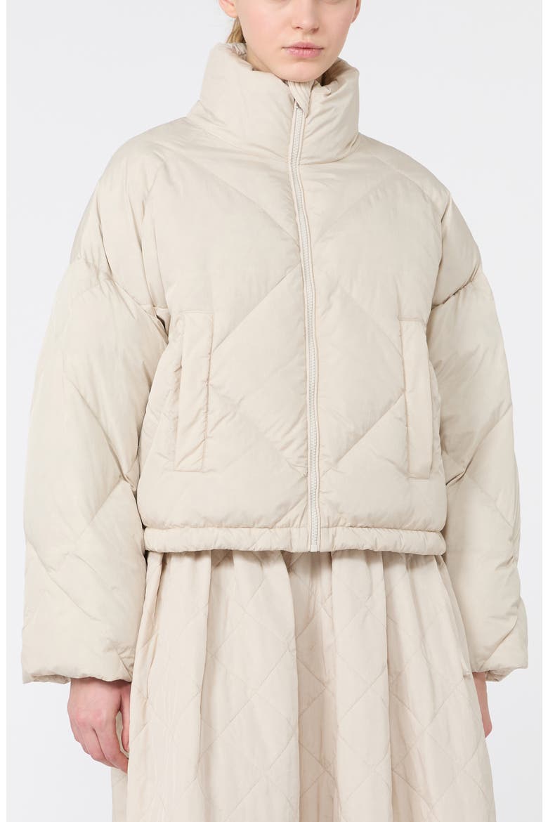 Diamond Quilted Down Puffer Jacket, Main, color, IVORY