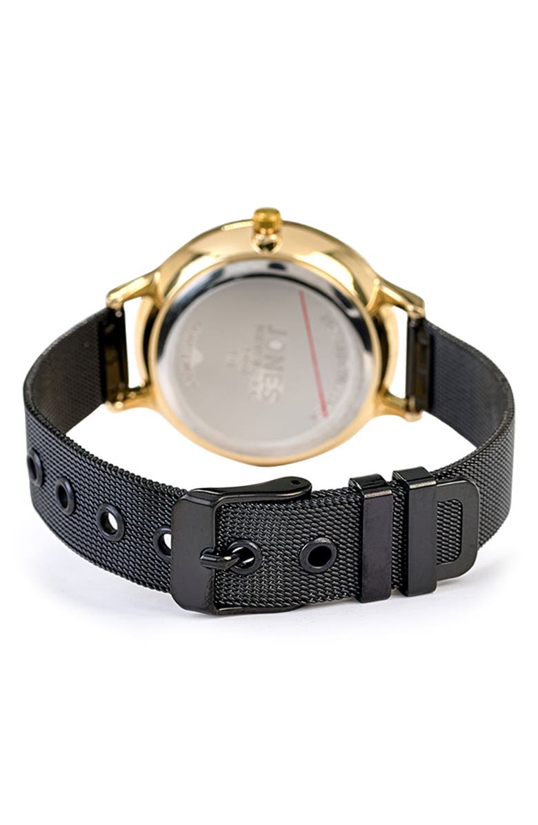 Jones New York Diamond Mesh Strap Watch, 36mm, Alternate, color, Black