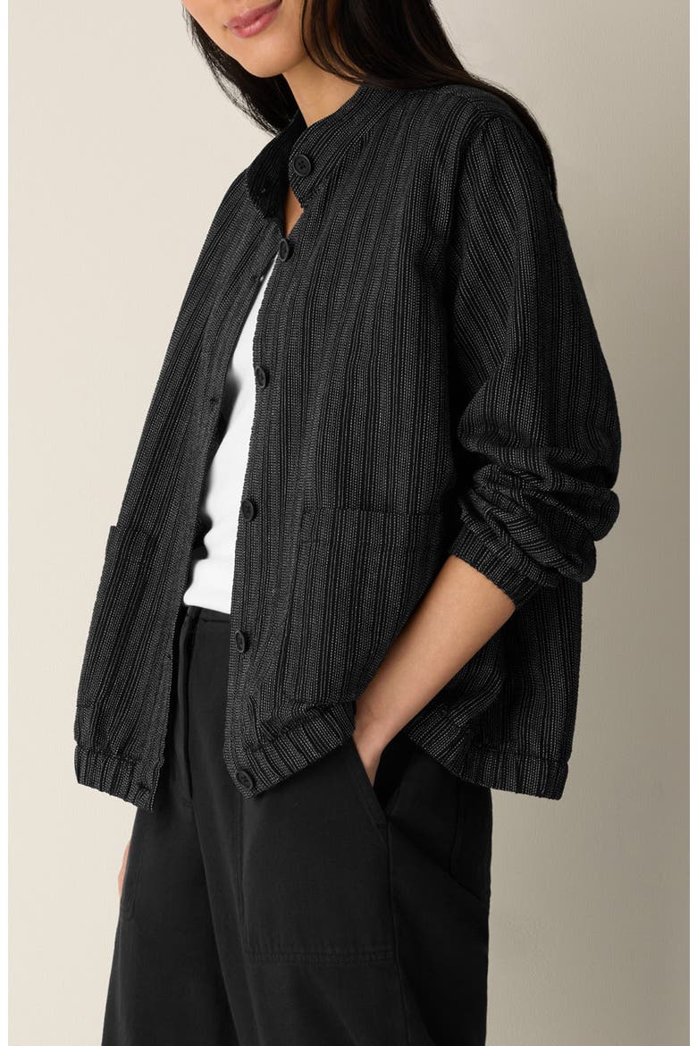 Stand Collar Jacket, Alternate, color, BLACK WHITE