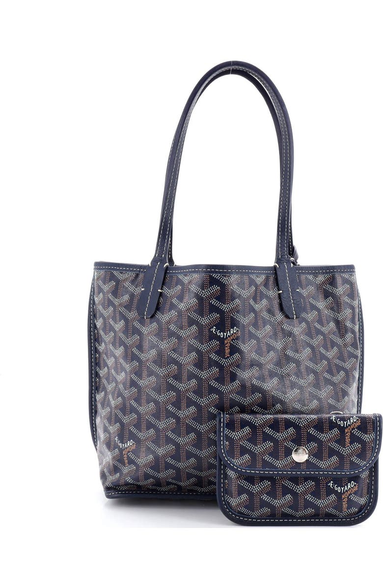 Pre-Owned Goyard Anjou Reversible Tote Coated Canvas Mini, Alternate, color, Blue