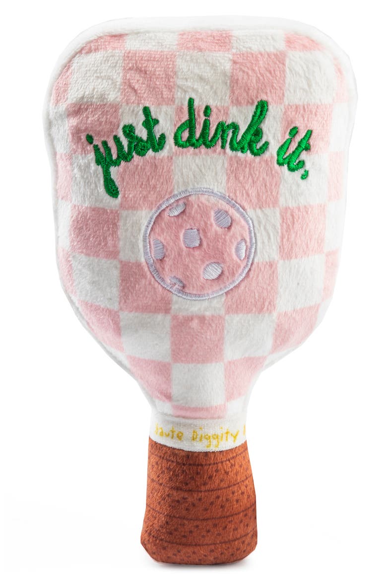 Pickleball Paddle Plush Dog Toy, Main, color, PINK