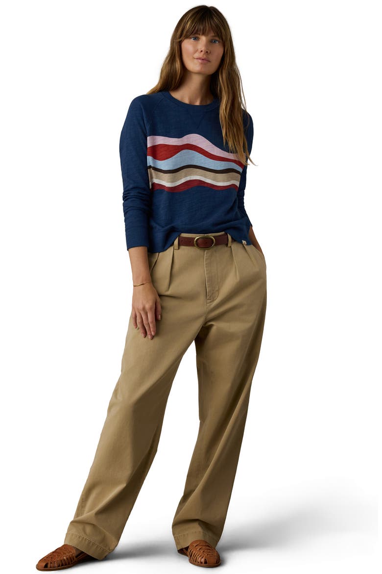 Print Slub Organic Cotton Sweatshirt, Alternate, color, MIDNIGHT WAVES