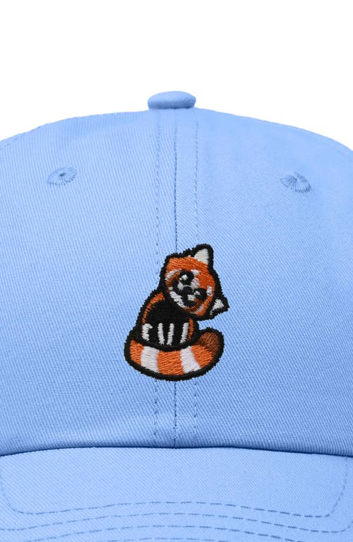 Dalix Red Panda Embroidered Dad Hat In Light Blue