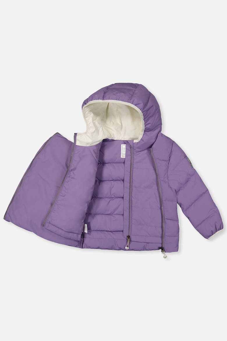 Girl Quilted PrimaLoft Car Seat Adapted Winter Jacket, Alternate, color, Violet