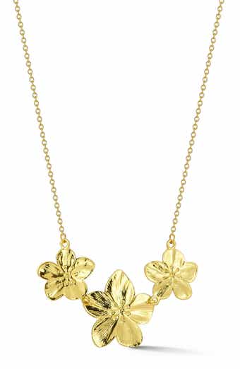 Triple Flower Pendant Necklace