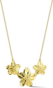 CHLOE AND MADISON Triple Flower Pendant Necklace