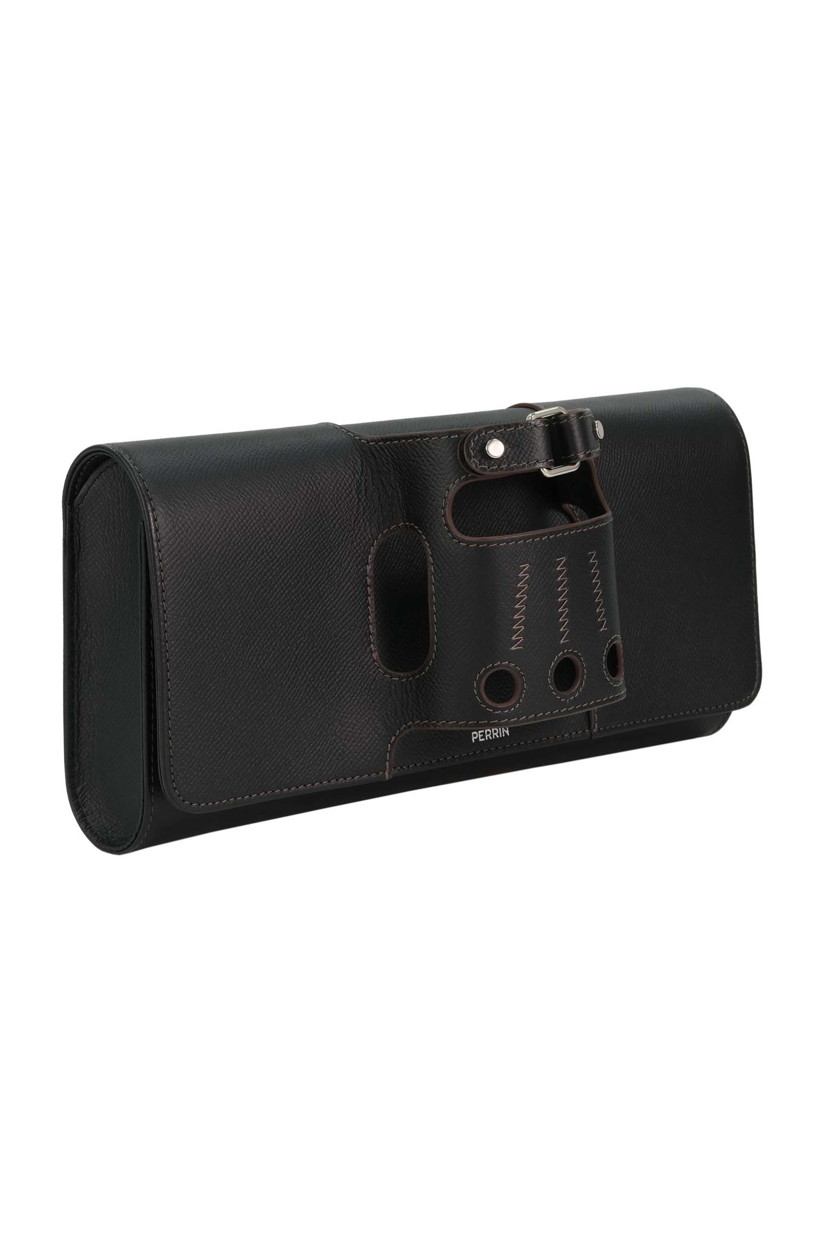 PERRIN PARIS Le Cabriolet Homme Clutch, Alternate, color, Black Grain W/ Espresso Trim