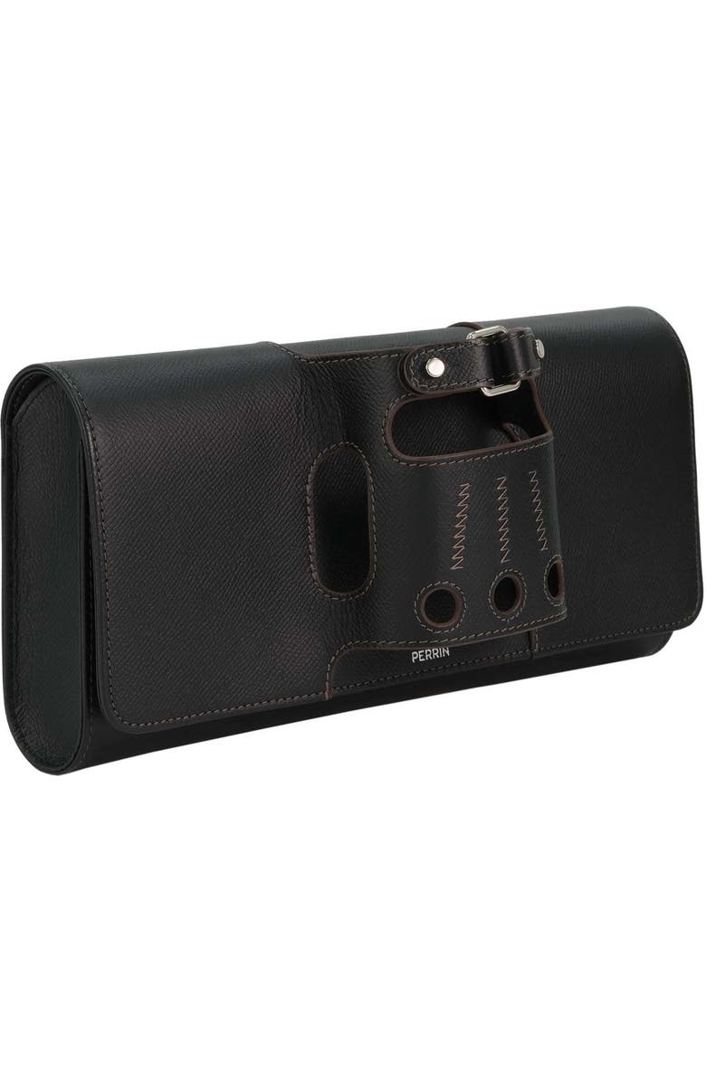 PERRIN PARIS Le Cabriolet Homme Clutch, Alternate, color, Black Grain W/ Espresso Trim