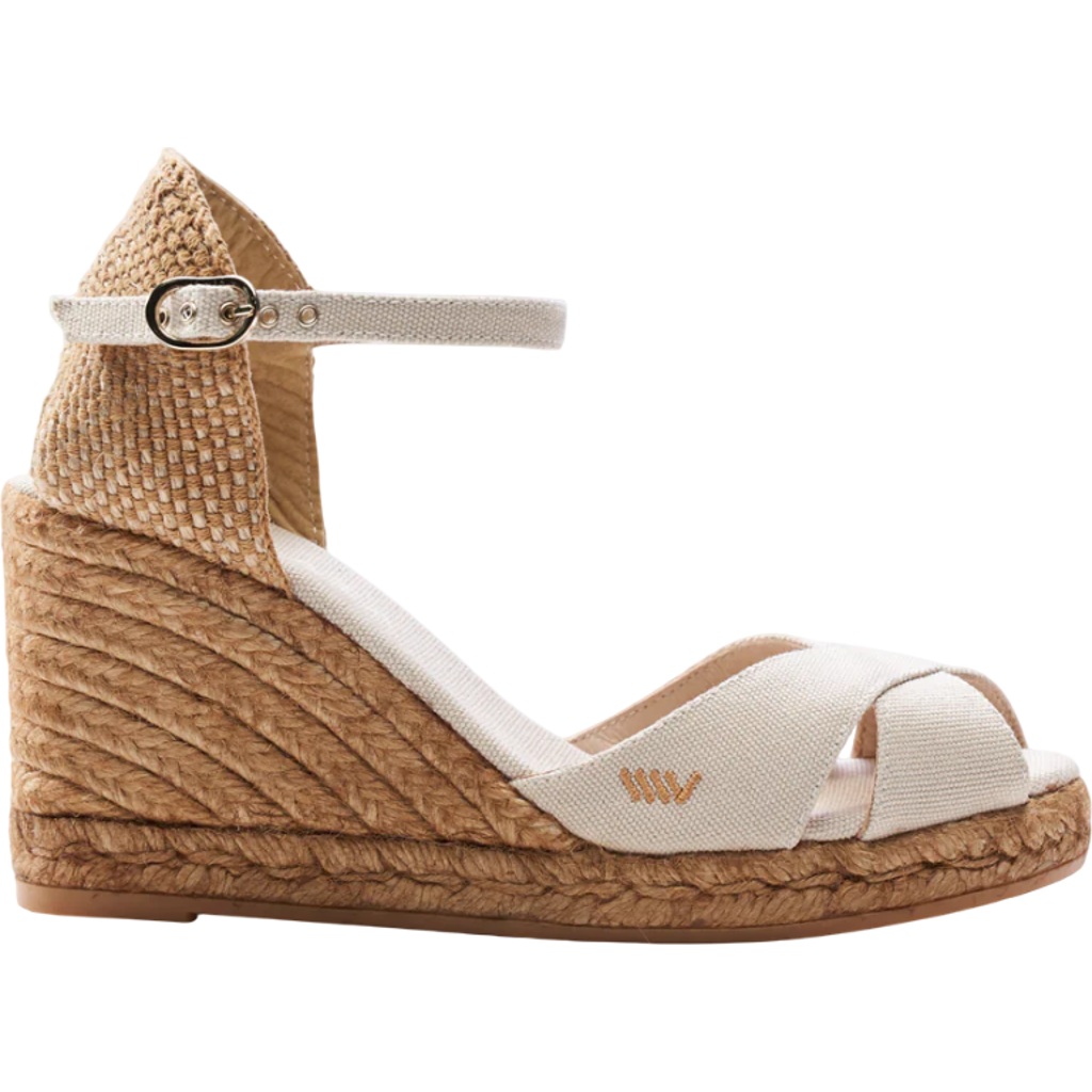 Viscata Aiguablava Canvas Espadrille Sandal Wedges In Beige