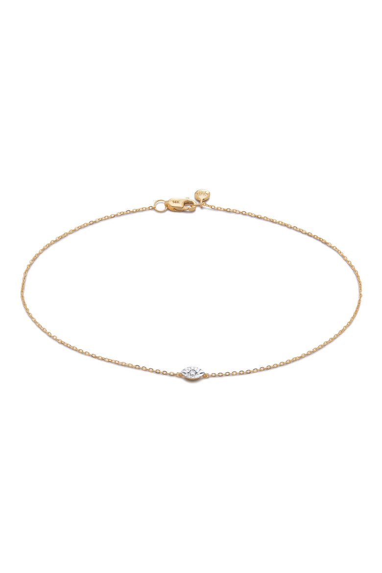 Lab Grown Diamond Marquise Pendant Bracelet, Main, color, 14K GOLD
