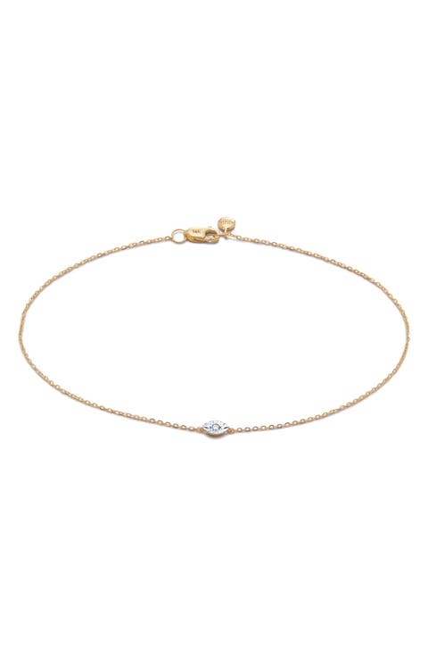Lab Grown Diamond Marquise Pendant Bracelet
