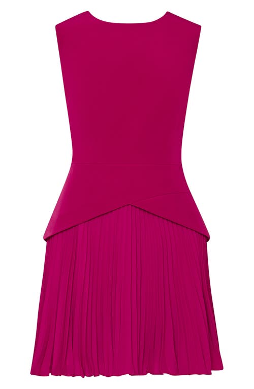 Milly Haddy Mixed Media Pleated Minidress In Purple