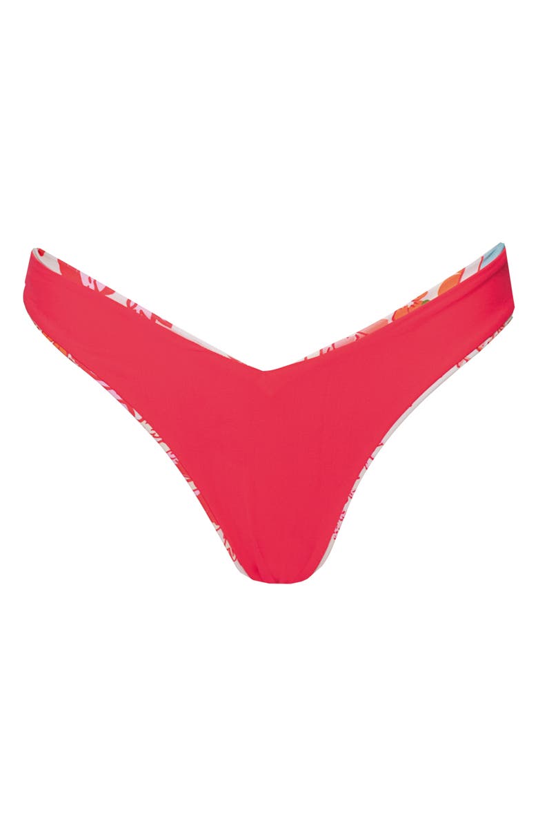 Maaji Valerya Lace-Up Reversible Bikini Bottoms, Alternate, color, Blue/ Coral/ Pink Multi