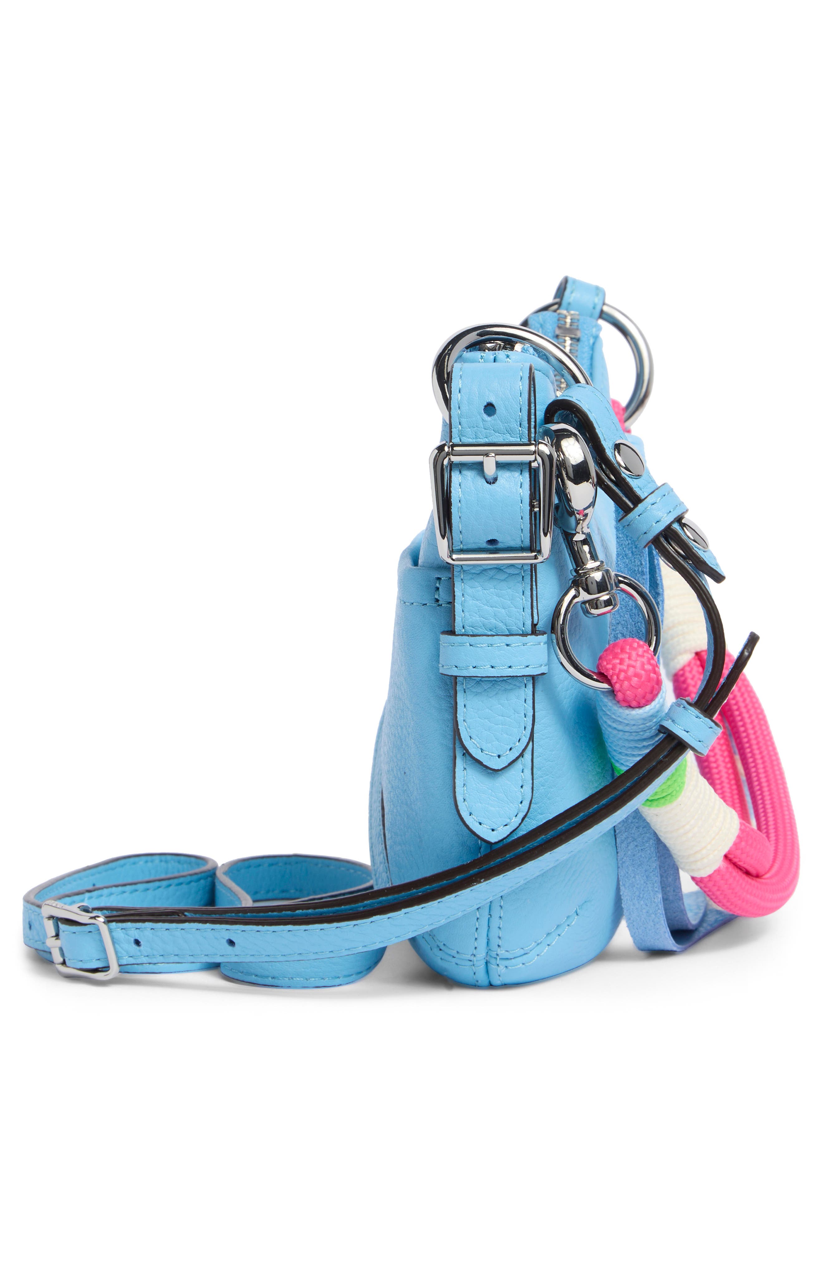 Soho Mini Leather Shoulder Bag, Alternate, color, COASTAL BLUE