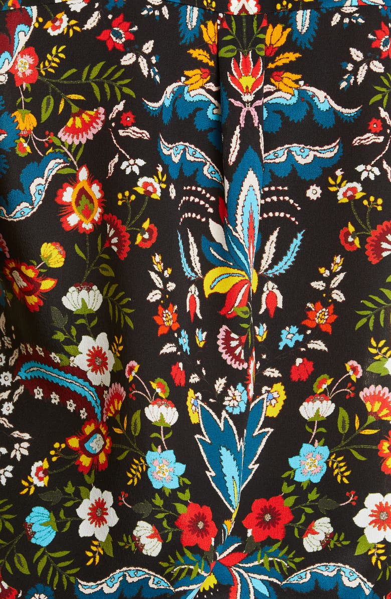 Alice + Olivia Eloise Button-Up Silk Blouse, Alternate, color, 