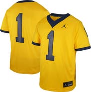 Jordan Brand Youth Jordan Brand #1 Maize Michigan Wolverines  Untouchable Replica Game Jersey