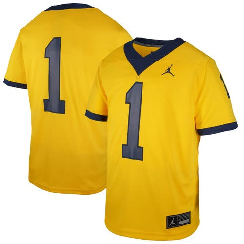 Jordan Brand Kids' Youth  #1 Maize Michigan Wolverines  Untouchable Replica Game Jersey In Yellow