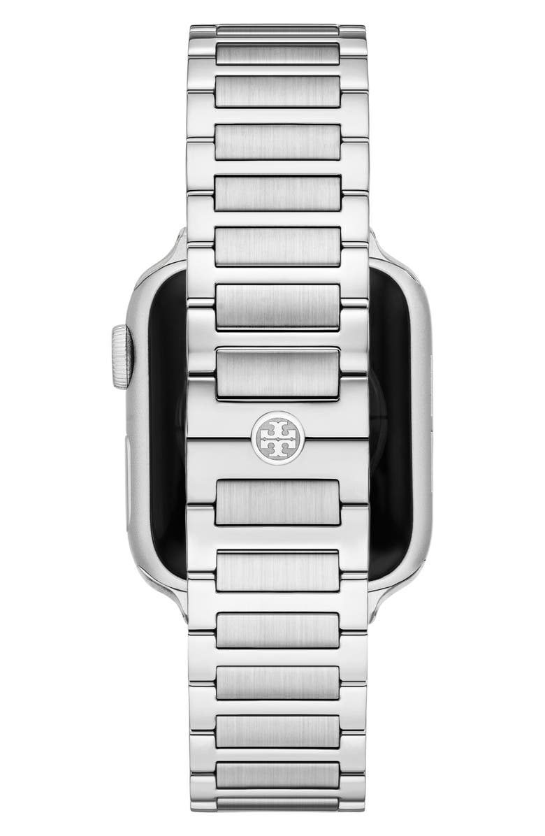 Tory Burch The Kira 18mm Apple Watch<sup>®</sup> Bracelet Watchband, Alternate, color, Silver