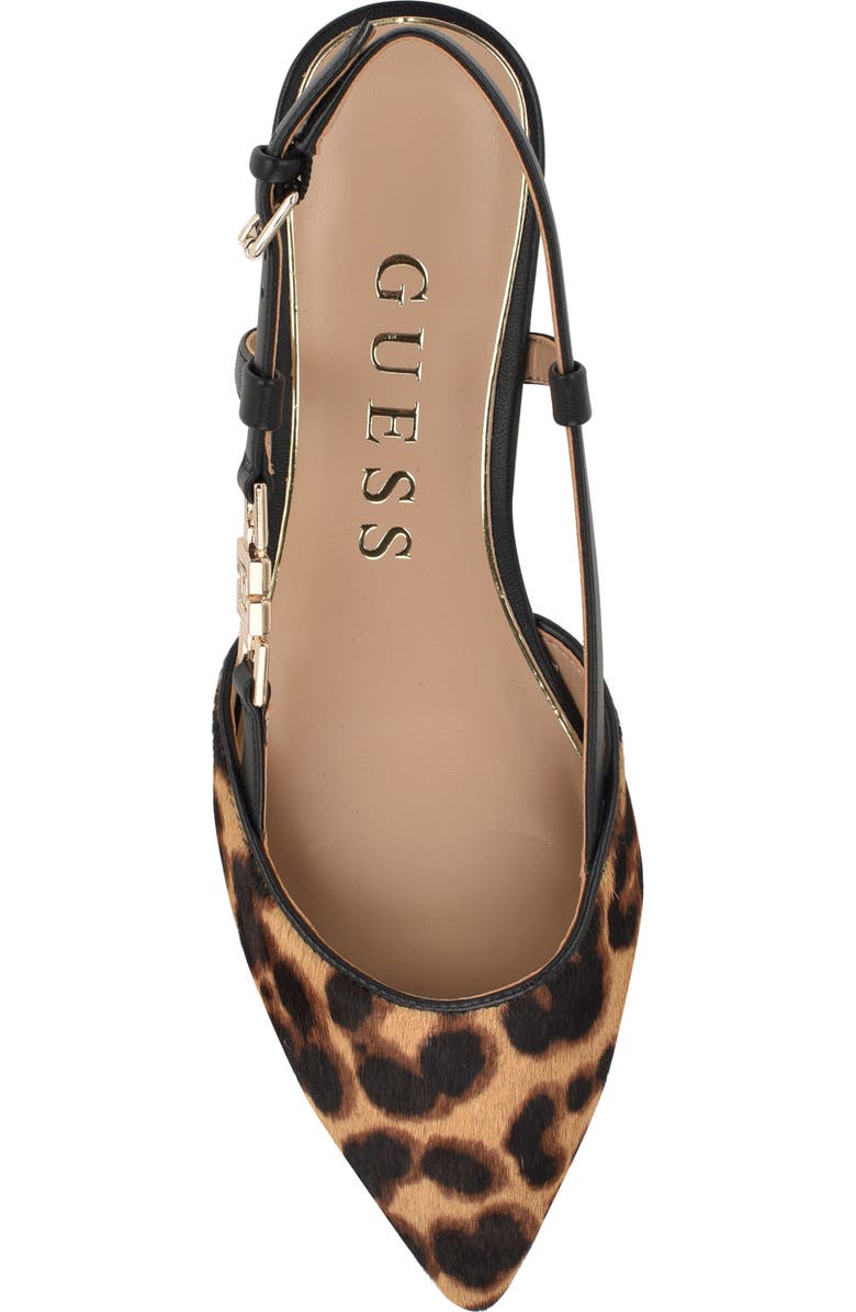 GUESS Franiely Genuine Calf Hair Pointed Toe Slingback Flat, Alternate, color,