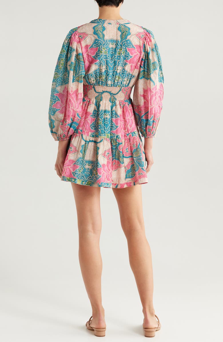 ALICIA BELL Clover Cotton & Silk Voile Cover-Up Minidress, Alternate, color, Beige Pink Floral