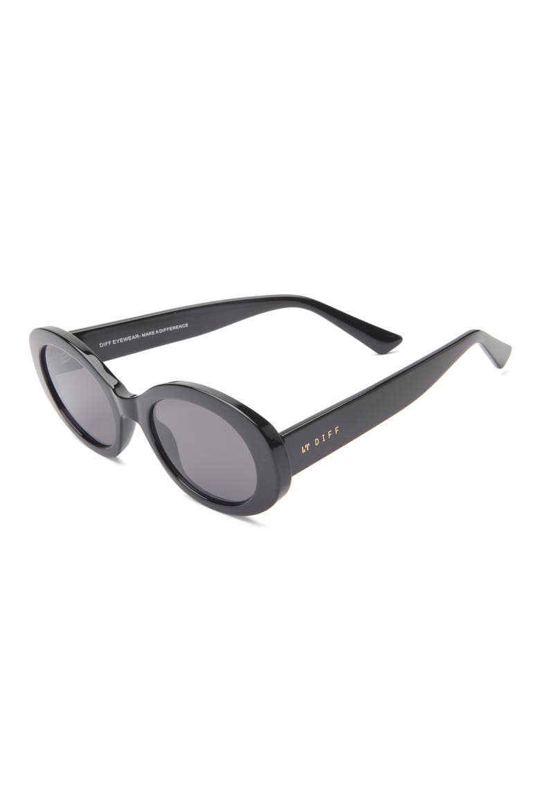 Delaney 52mm Oval Sunglasses, Alternate, color, BLACK GREY