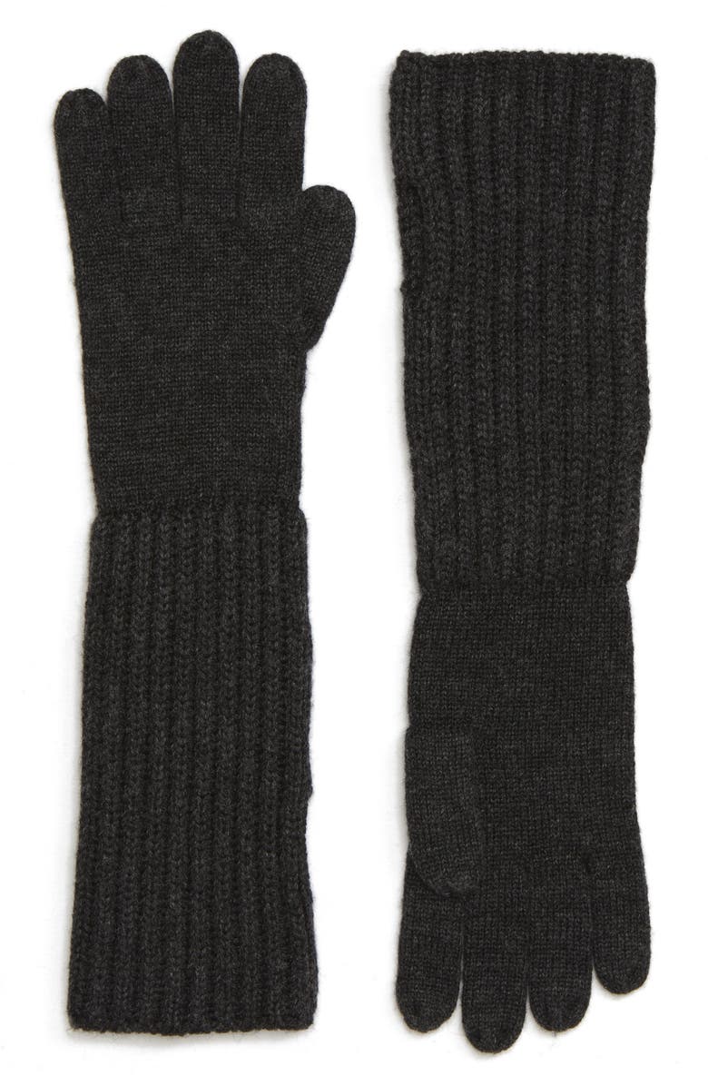 AllSaints Ribbed Cuff Convertible Gloves, Alternate, color, 