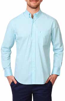 TailorByrd Gingham Stretch Cotton Button-Up Shirt